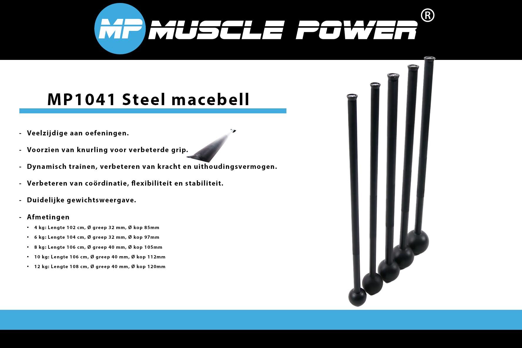 Muscle Power Macebell kleur: zwart 6 kg 4/6