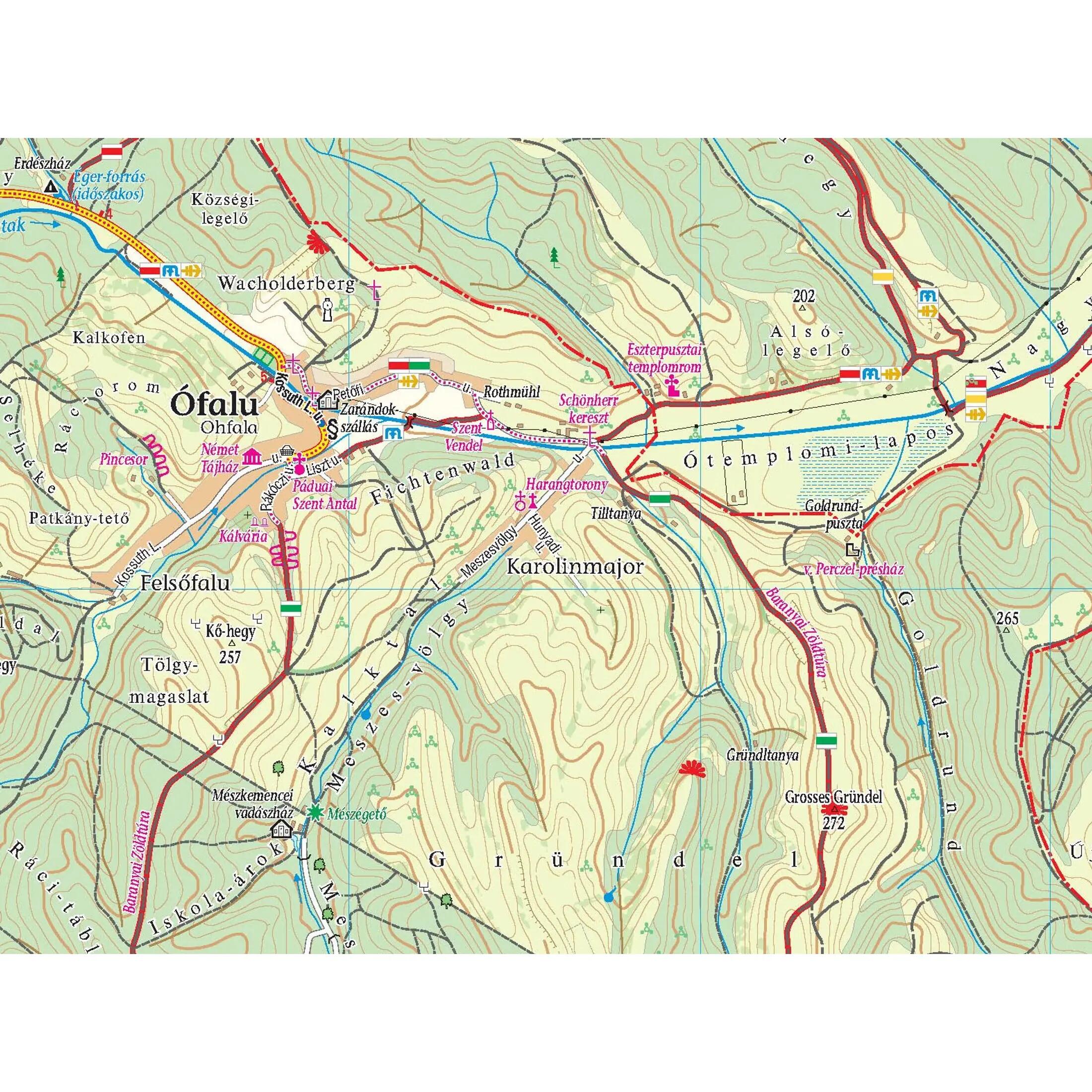 Szekszárdi-dombság, Geresdi-dombság turista-és kerékpáros térkép 5/5