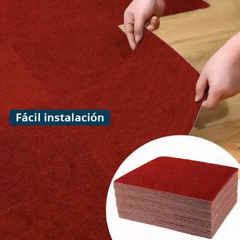 Muestra Moqueta Adhesiva Rojo 50x50 cm para yoga, pilates 2/3