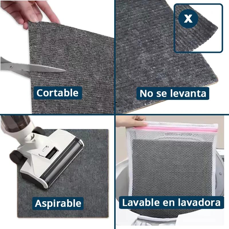 Muestra Moqueta Adhesiva Gris 50x50 cm para yoga, pilates 5/5