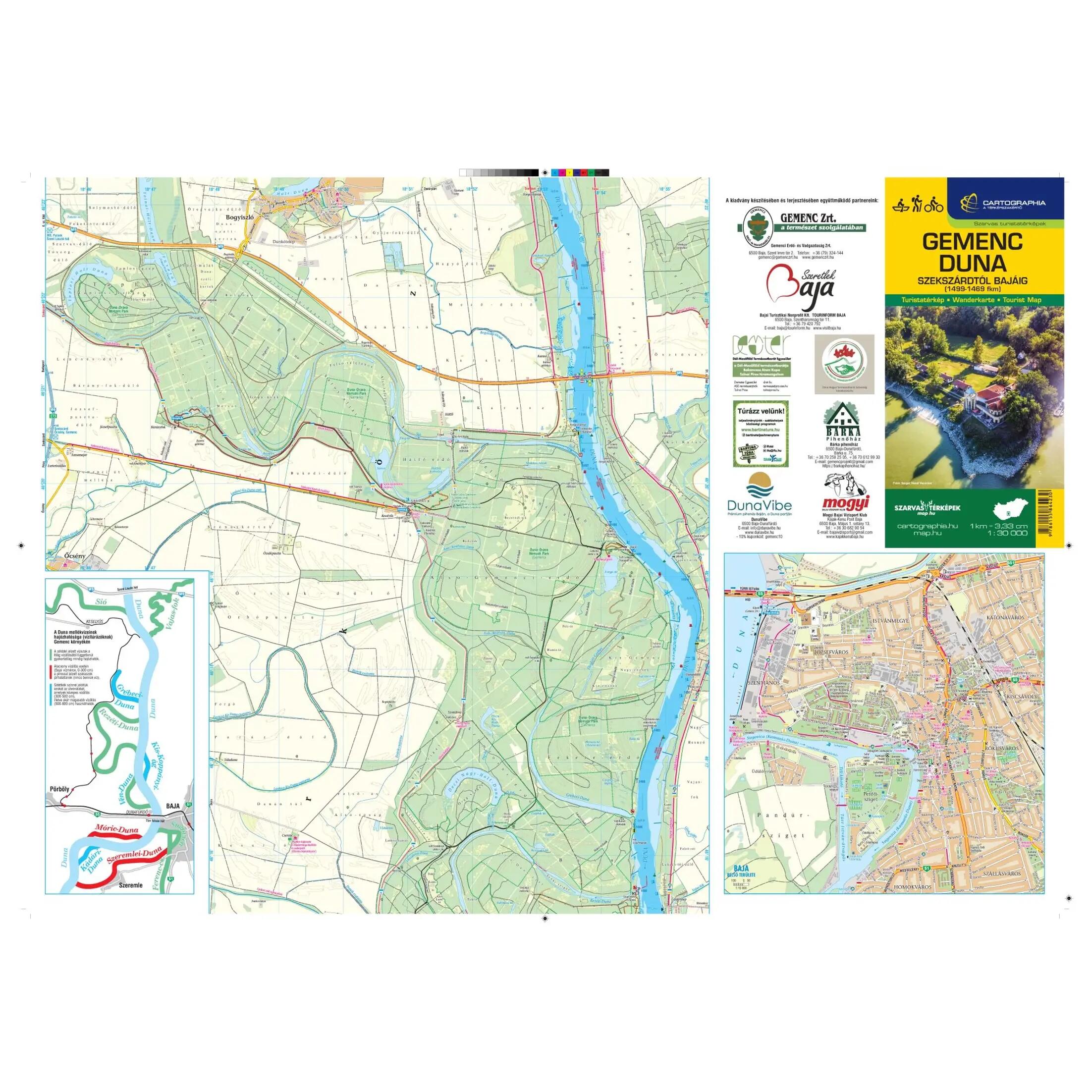 Gemenc / Duna (Szekszárd-Baja) turista-, kerékpáros- és vízisport térkép 2/7