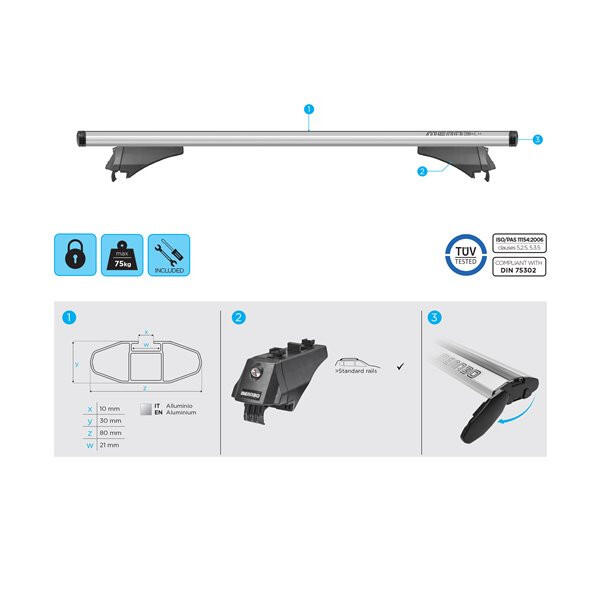 Bare transversale aluminiu MENABO Blade M pentru Nissan Pathfinder R51 2005-2012
