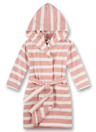 Peignoir pour fille rayé rose