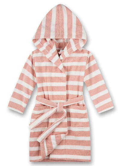 Peignoir pour fille rayé rose