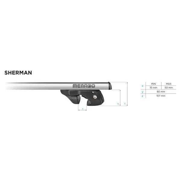 Tetőcsomagtartó Menabo Sherman Silver – Cupra Ateca 2018+, hossz 120 cm, 2 db 5/7
