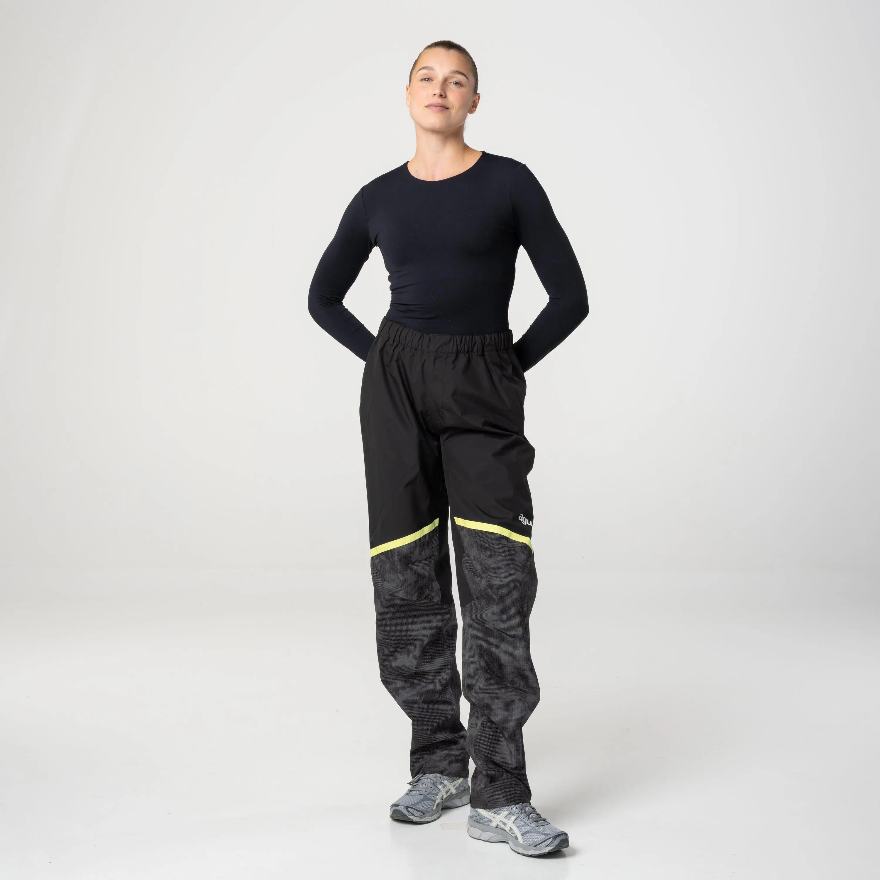 Pantaloni ciclismo impermeabili riflettenti RainGuard nero 2/7