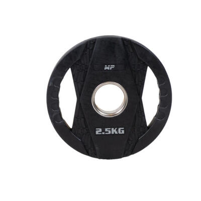 Muscle power mp2005 olympische rubber halterschijven 2 grips 2.5 kg
