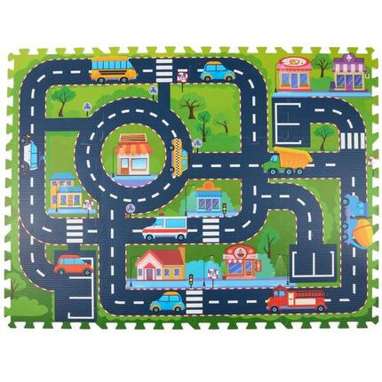 Mata puzzle do zabawy dla dzieci 30X30CM miasto 12 elementów