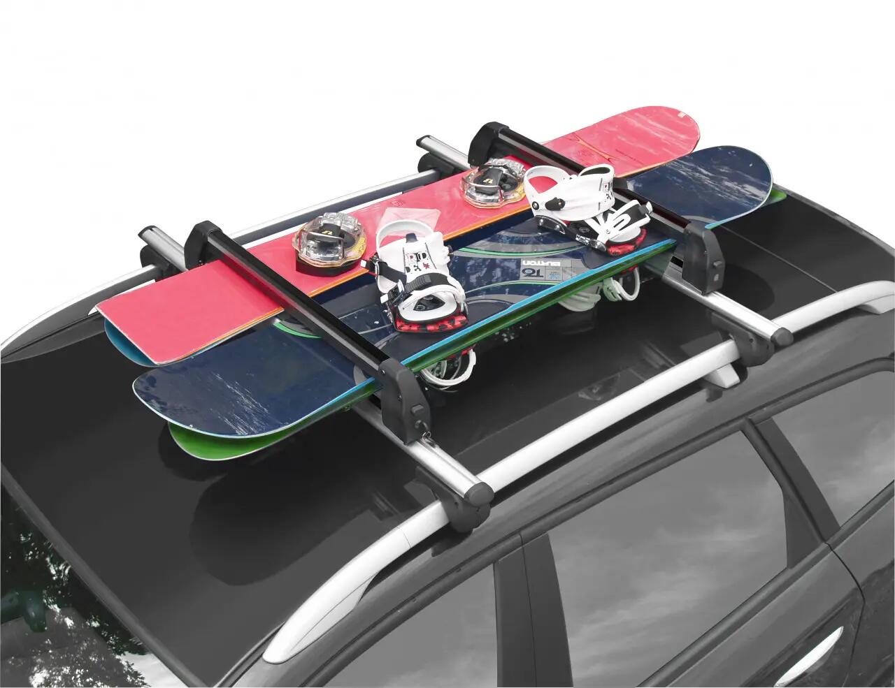 Sí- és snowboardtartó Menabo Silver Ice BLACK – 6 pár síléchez, kereszttartóra 6/7