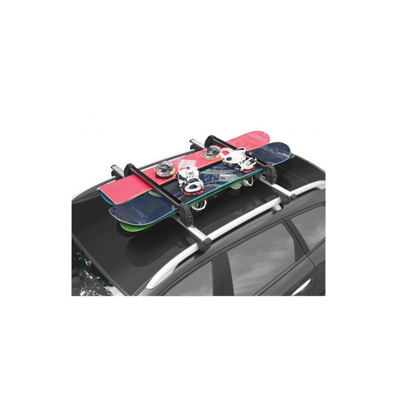 Suport schi snowboard Menabo Silver Ice BLACK pe bare transversale, 6 perechi