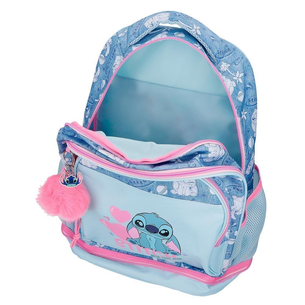 Sac à dos compact démontable Stitch Hearts 32x45x21 cm denim 3/4