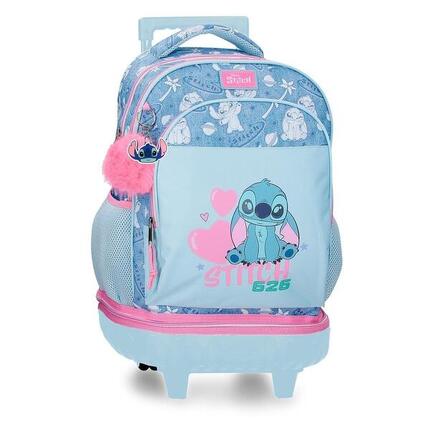 Mochila compact desmontable Stitch Hearts 32x45x21 cm denim