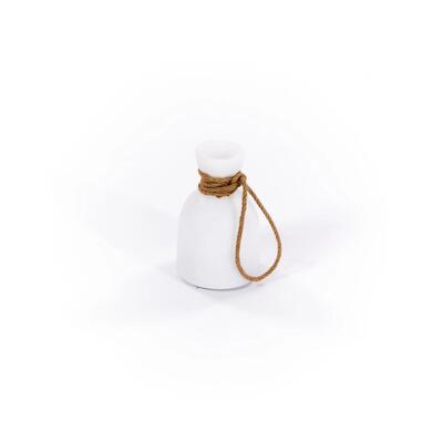 Camping lamp bonton met hennep handvat 12x12x18 cm wit - human comfort
