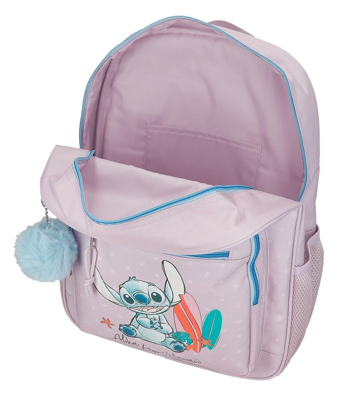 Sac à dos scolaire avec chariot Stitch from Hawaii 30x38x12 cm nude 3/5