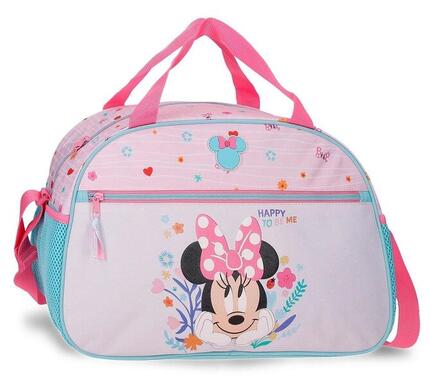 Sac de voyage Minnie happy to be me 40x28x22 cm rose