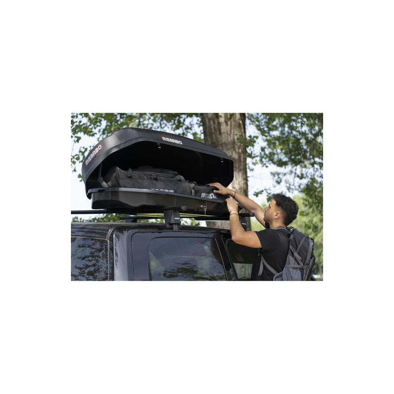 Cutie portbagaj Menabo Satellite 330 ABS Dark, 141x77x34cm
