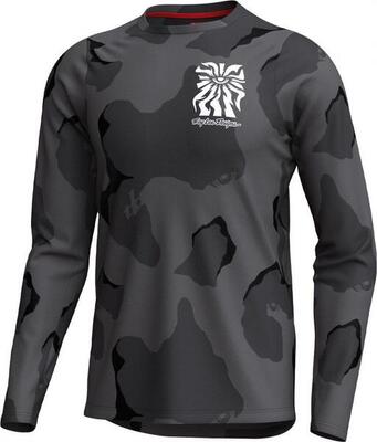 Troy lee designs skyline pro-shirt met lange mouwen, grijs/zwart