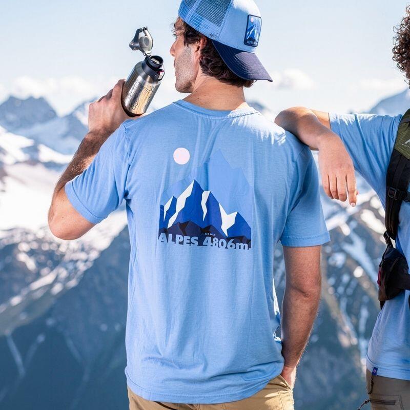 BV Sport Lyocell Alpes Trek Summit unisex fietsshirt met korte mouwen, blauw 3/3
