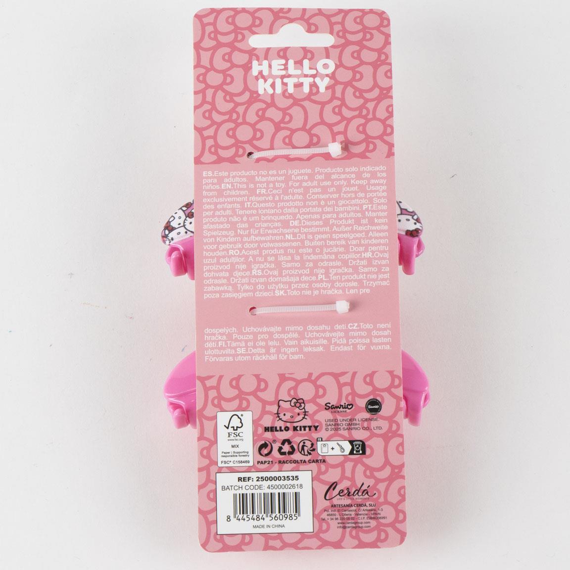 Pack de Pinzas de Pelo Tipo Claw Infantil Hello Kitty ABS Rosa 5/5