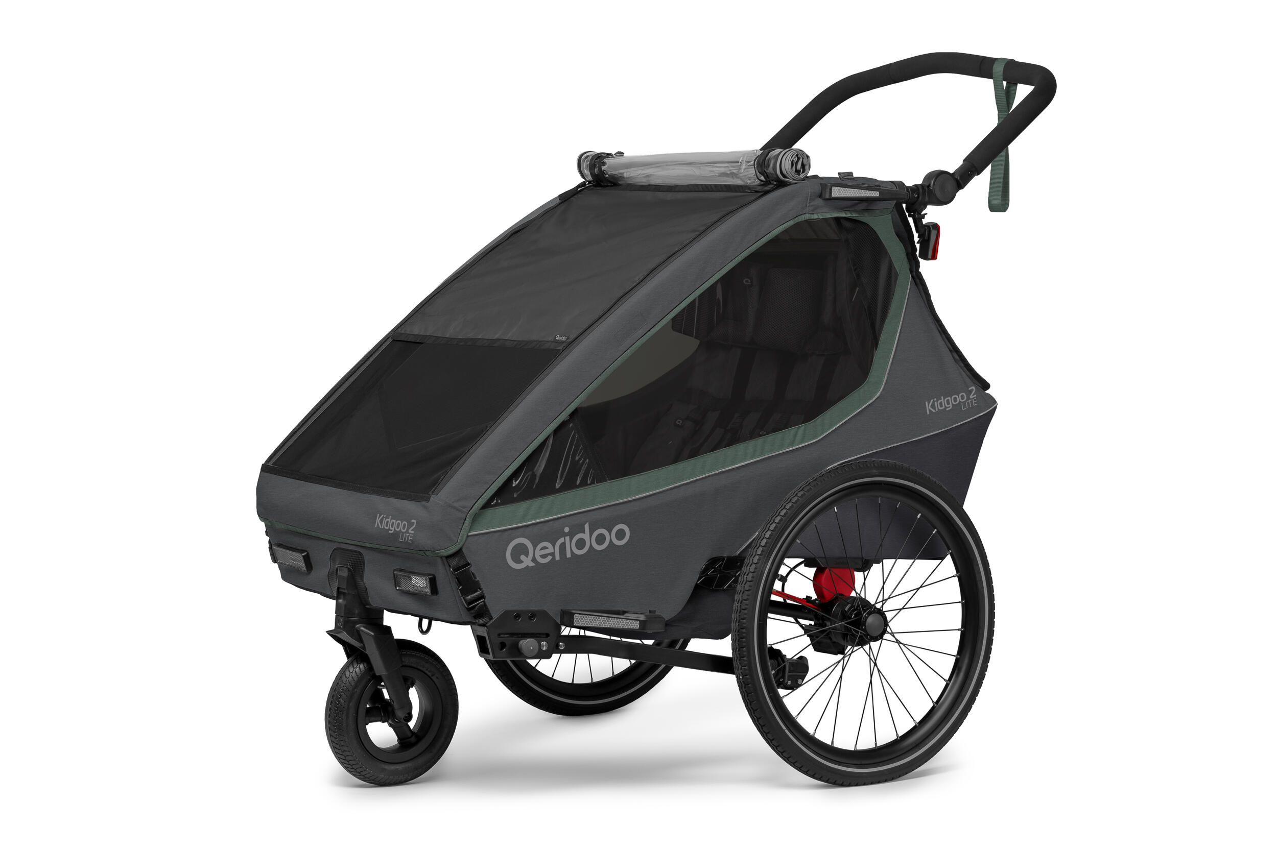 Duramaxx Mountee Remorque Vélo 130L/60kg – Avec Bâche Anti-pluie, Fanion, Réflecteurs, Système D'accroche Rapide, Roues 16", Pliable