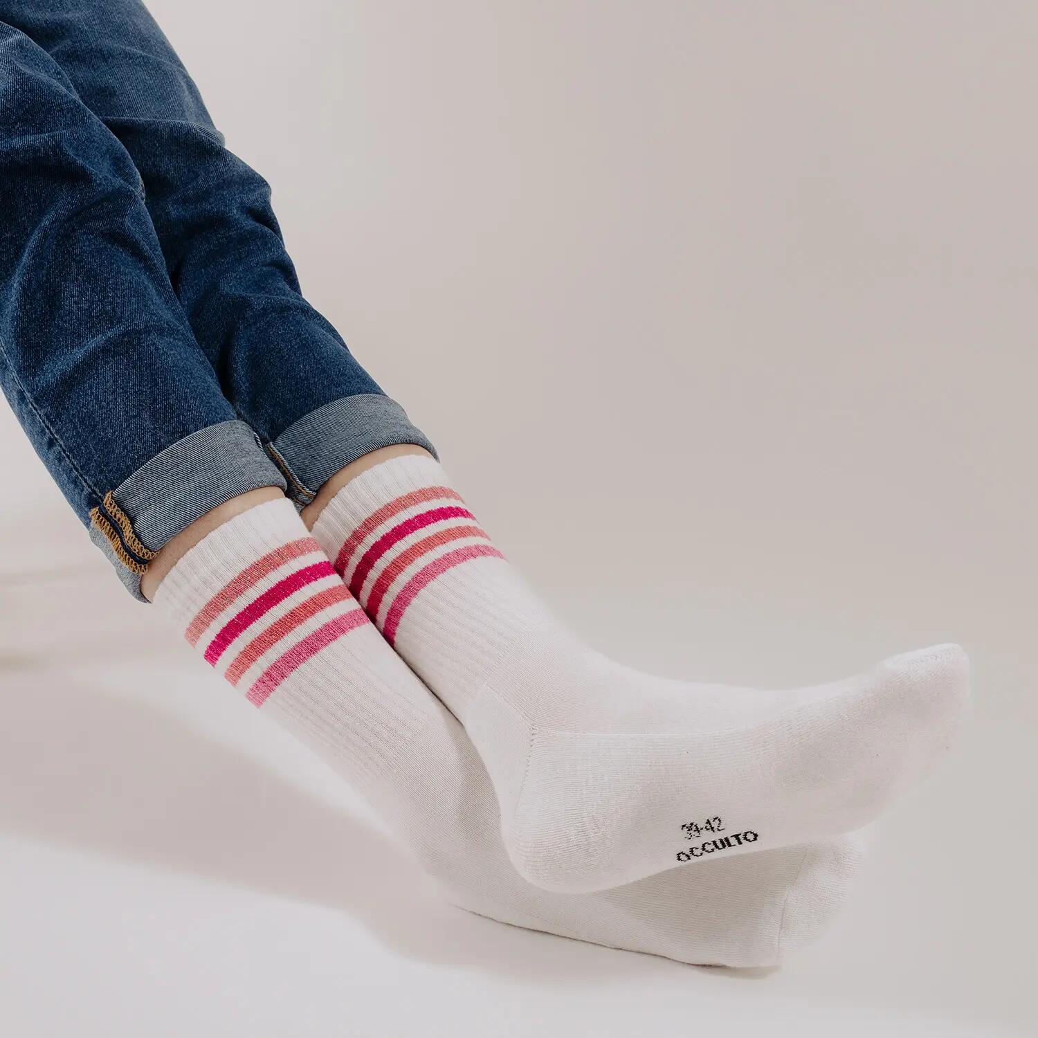 Damen Retro Tennis Socken 6er Pack (Modell: Steffi) 3/3