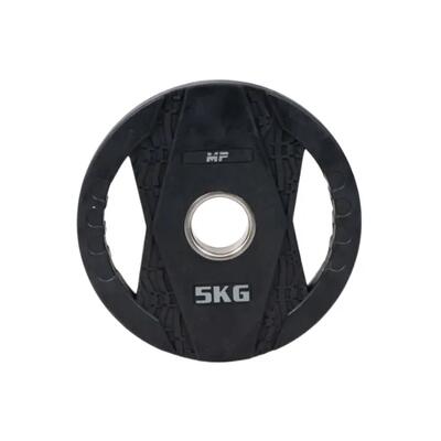 Muscle power mp2005 olympische rubber halterschijven 2 grips 5 kg
