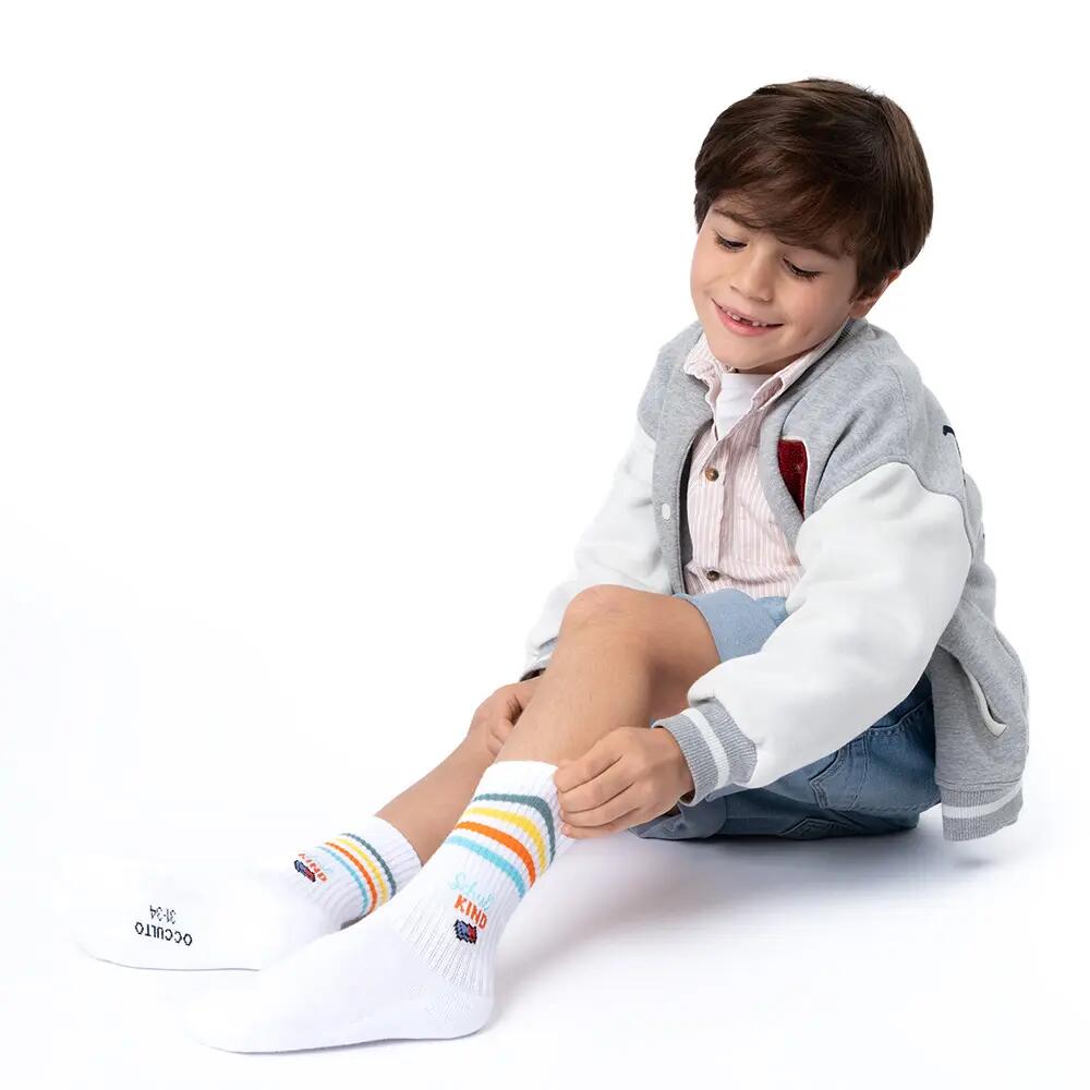 Jungen & Mädchen Schulkind Tennis Socken 3er Pack (Modell: School) 3/6