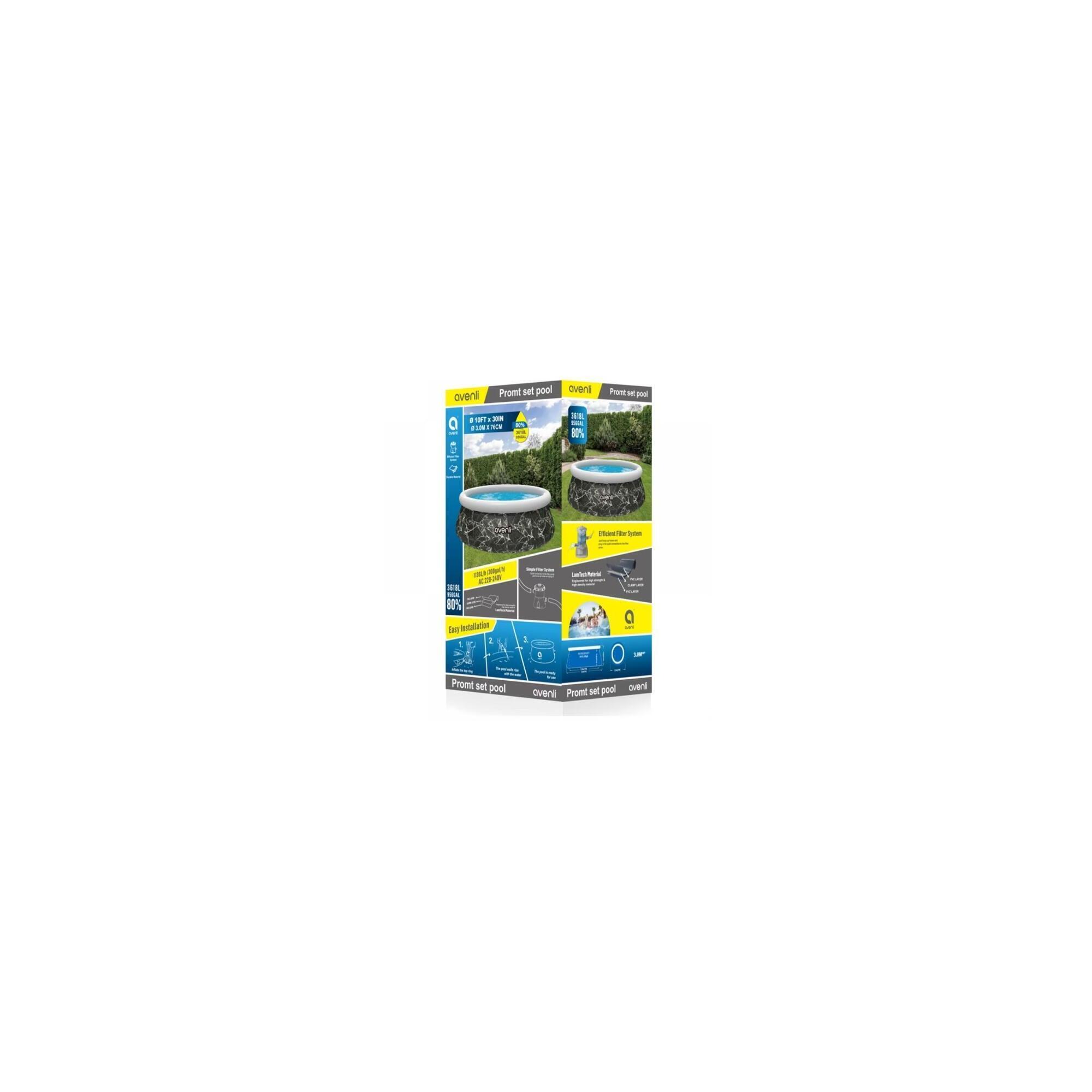Piscina JILONG 300 cm cu pompa inclusa Black Marble Pattern