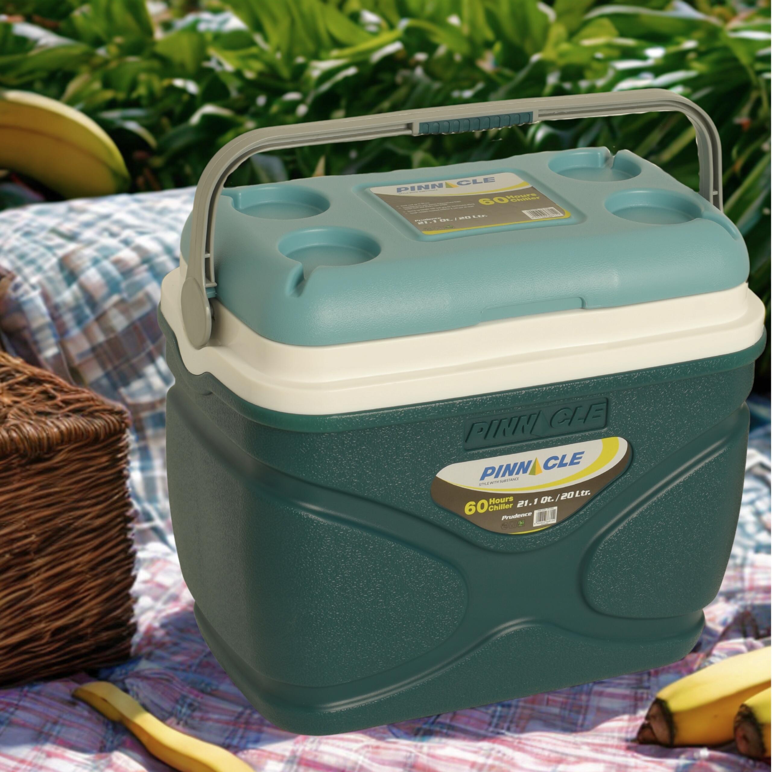Duża lodówka turystyczna Pinnacle 20L Błękitna + 2 wkłady 330ml + bidon