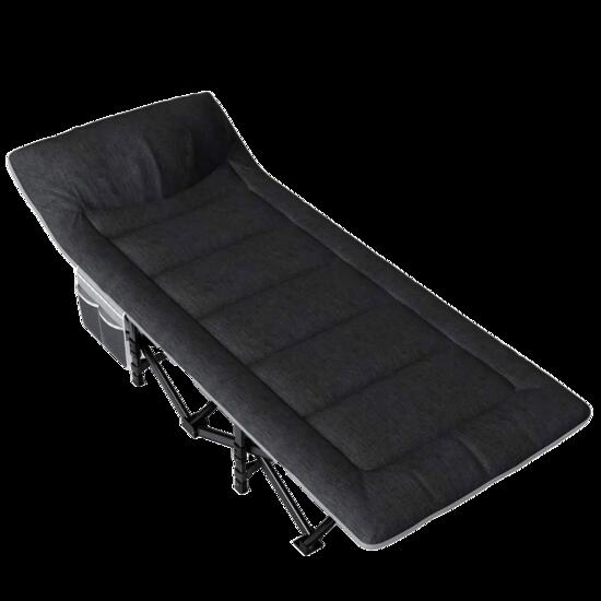 Nordcore Łóżko Polowe Premium, Czarne-190x68x40cm - max 200kg