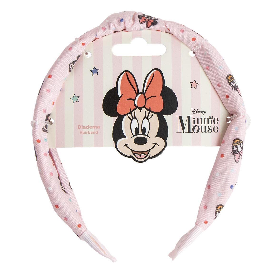 Serre-tête pour cheveux enfant Minnie en polyester Rose clair 3/3
