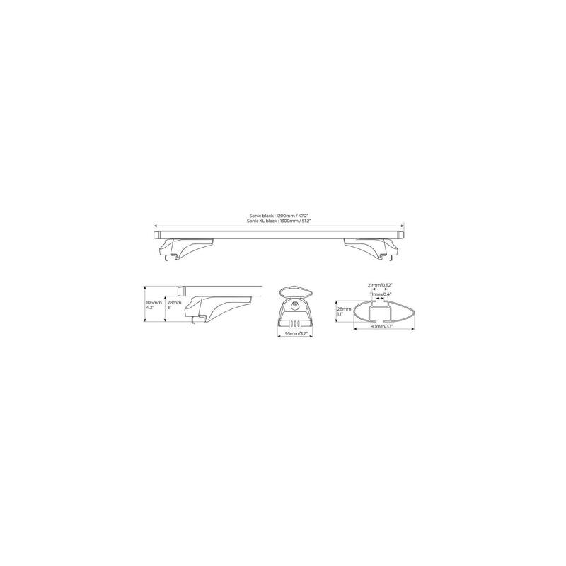 Bare transversale Menabo Sonic Black pentru BMW Serie 3 (F31) Touring 2012-2015