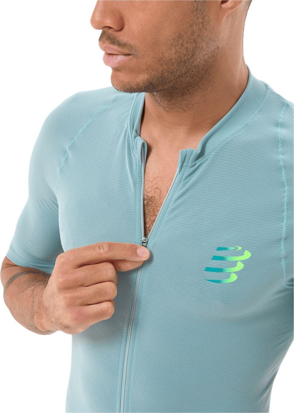 Compressport Trail Racing Postural Kurzarm-Trikot Blau Herren 3/4