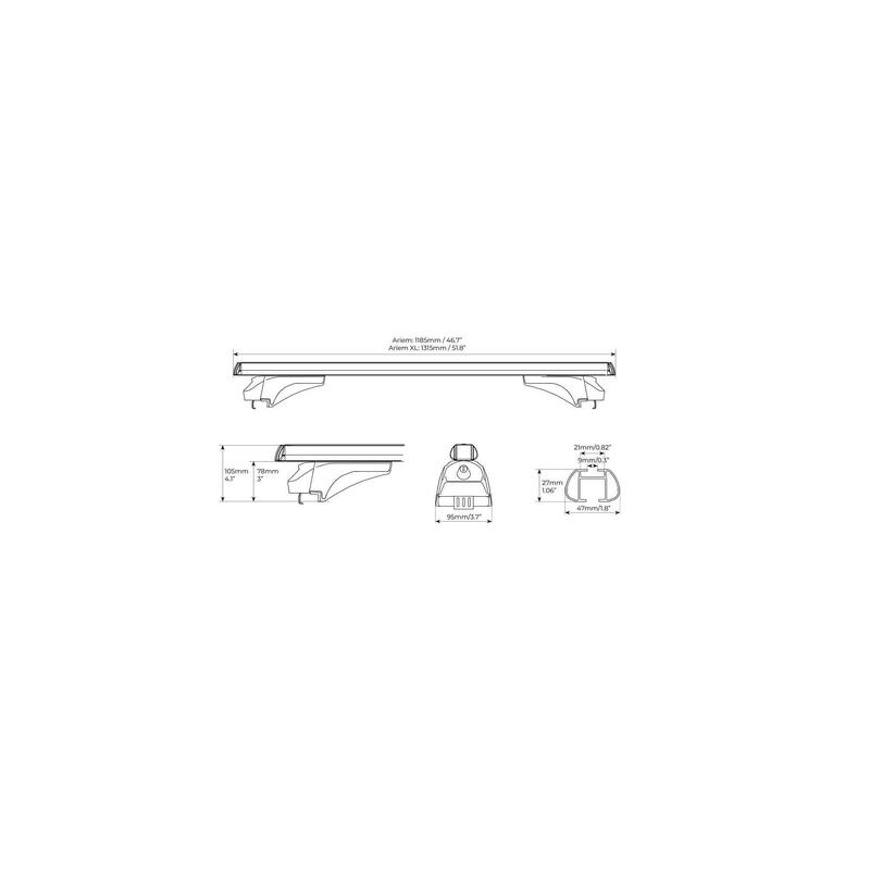 Bare transversale Menabo Ariem Silver pentru Opel Mokka 2012+