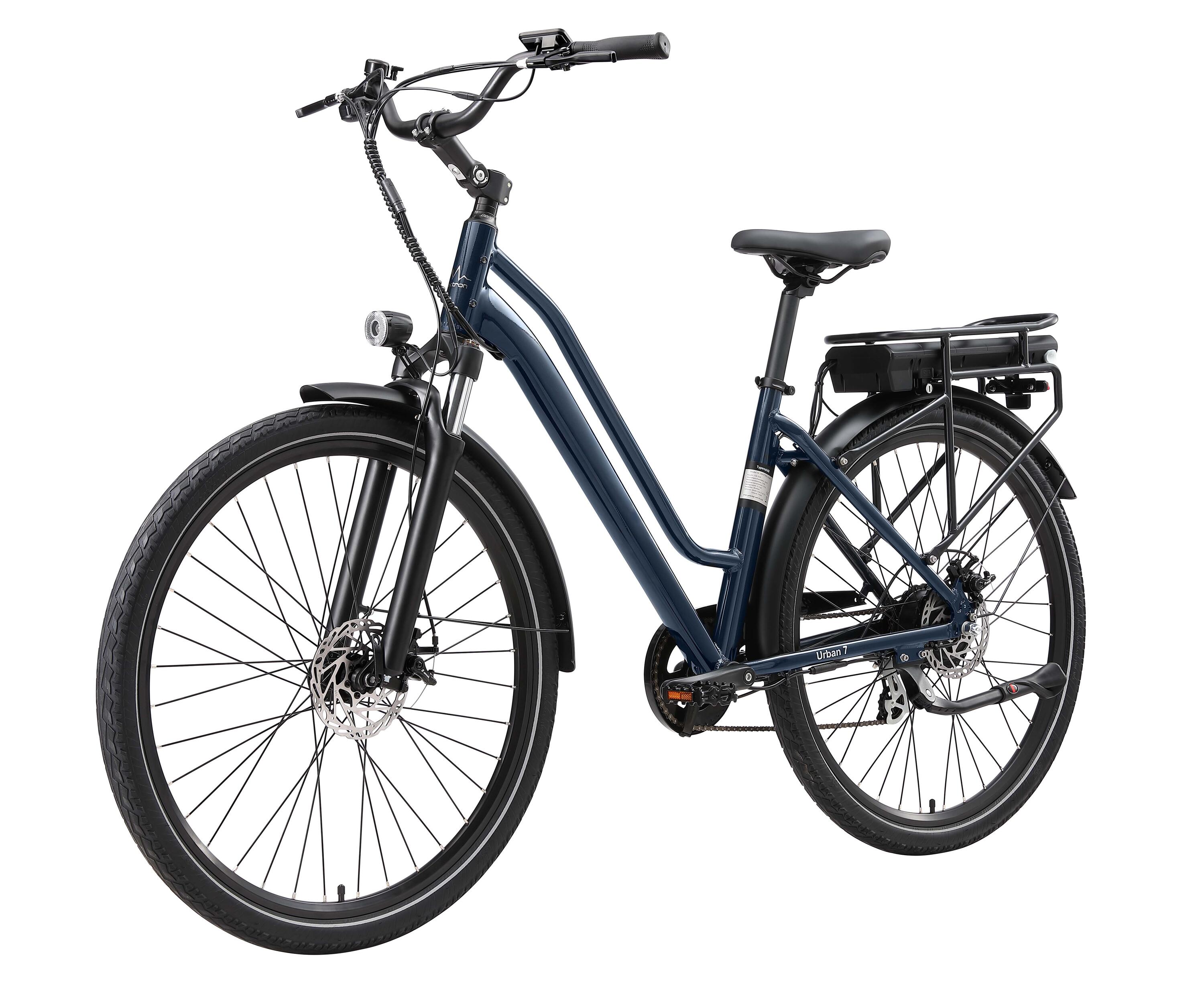 Urban 7 E-Bike 250W 70km Reichweite Shimano 7-Gang Citybike 2/4