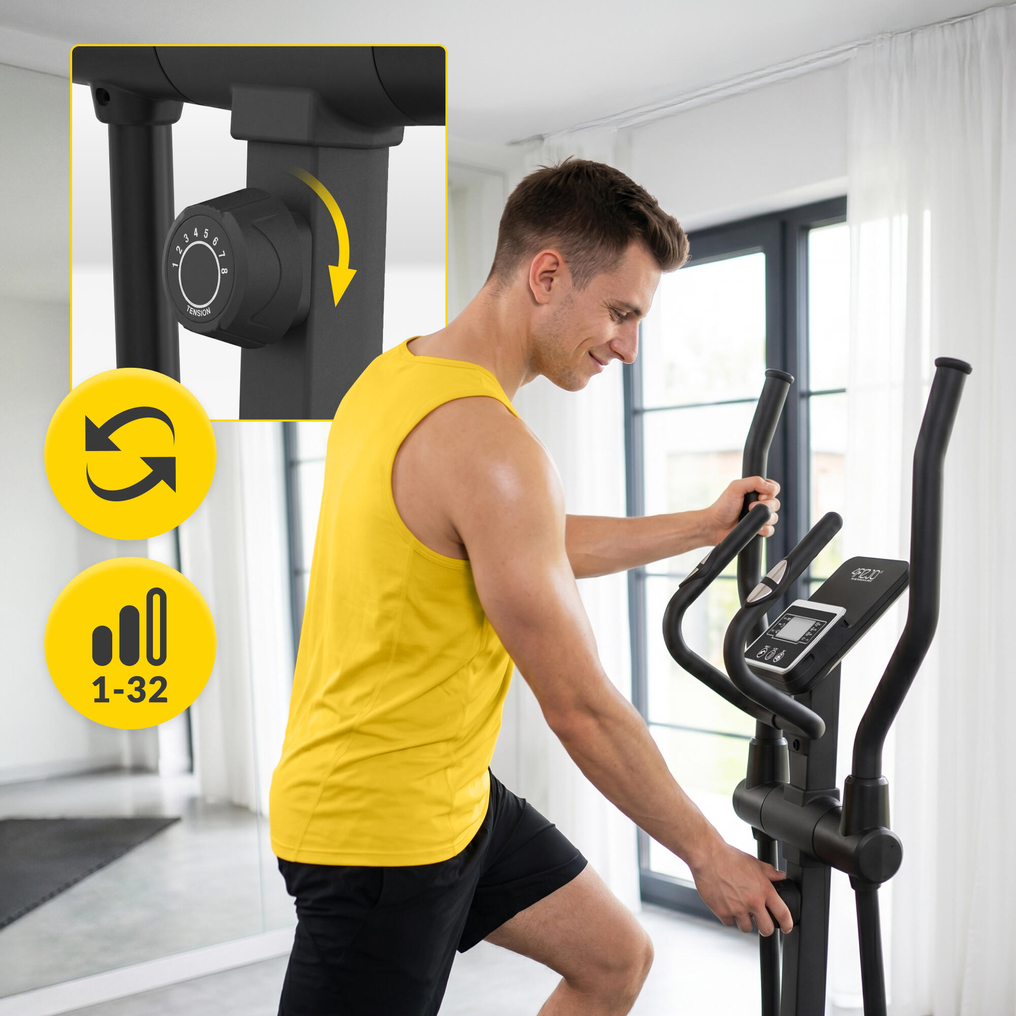 Rower eliptyczny trenażer magnetyczny MY-PRO domowy 4FIZJO 3/7