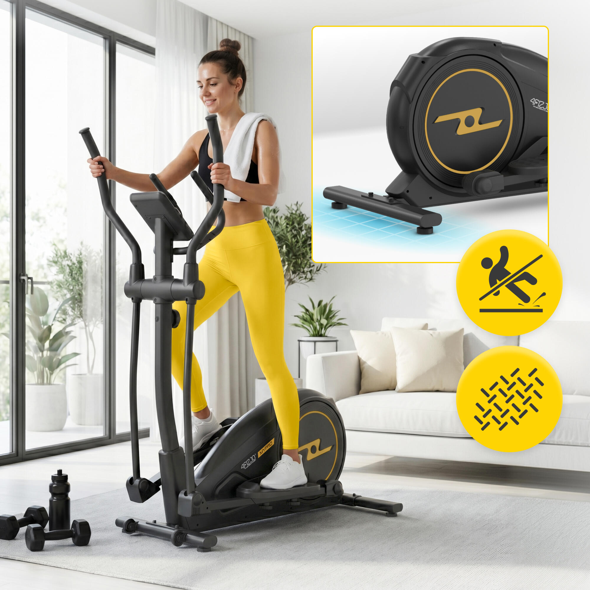 Rower eliptyczny trenażer magnetyczny MY-PRO domowy 4FIZJO 2/7