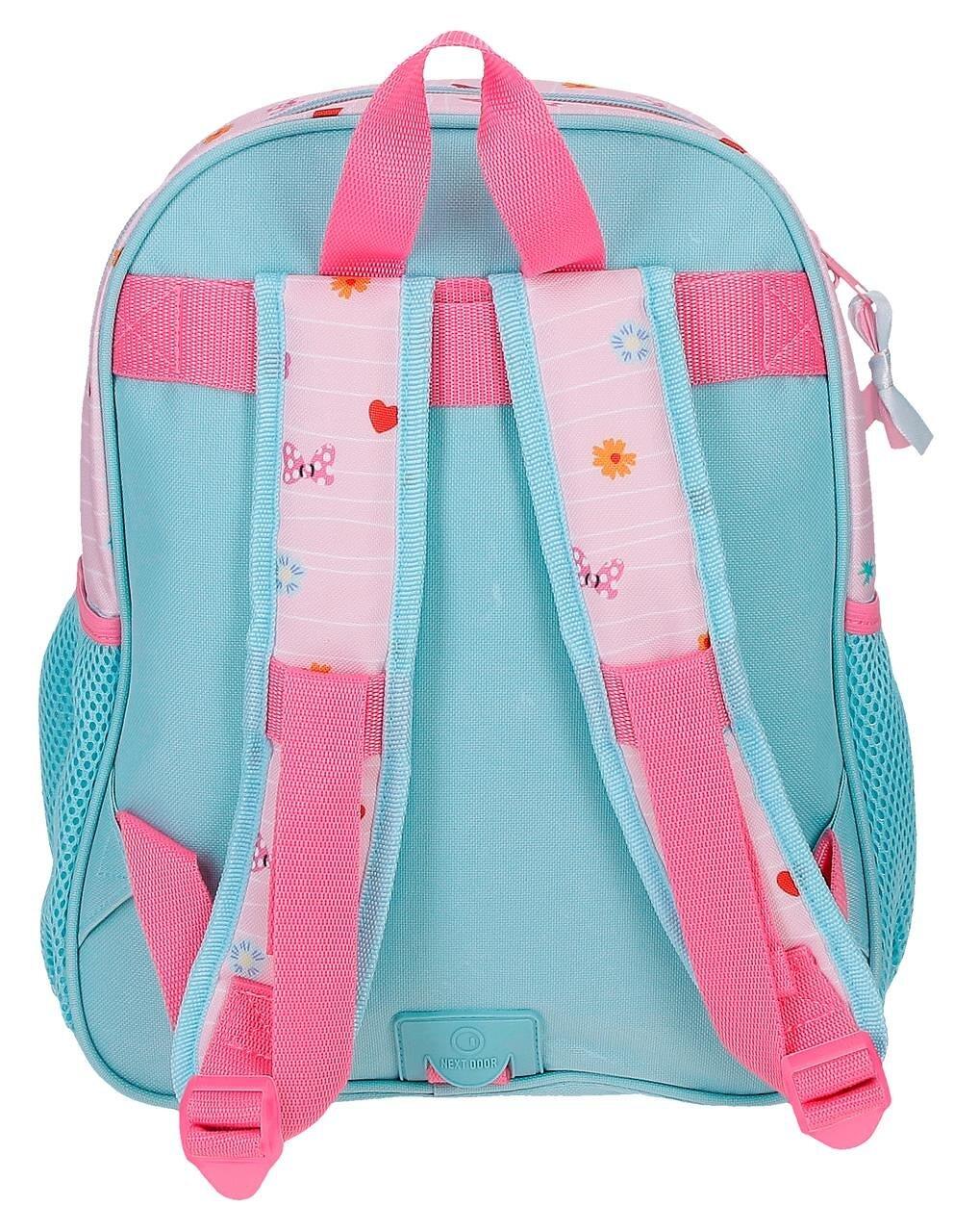 Mochila escolar adaptável a carrinho Minnie happy to be me 27x33x11 cm rosa 2/5