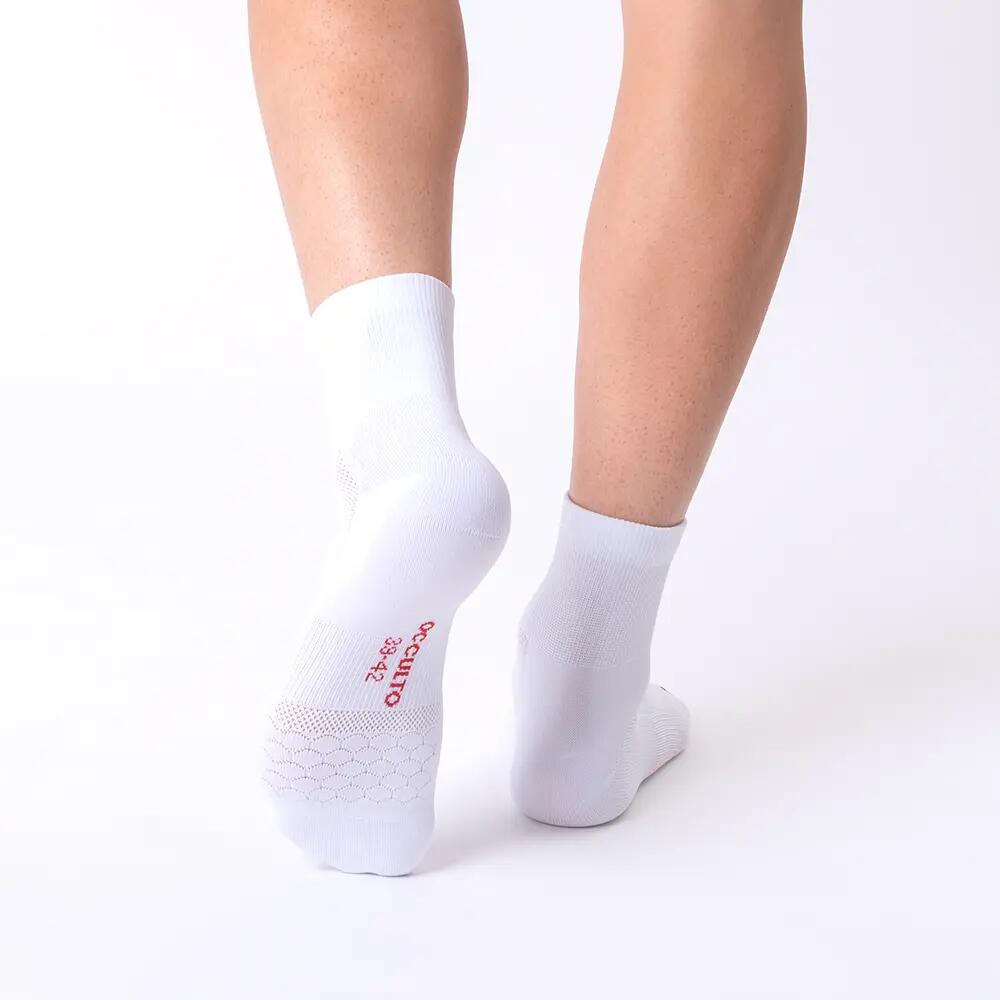 Herren & Damen kurze Rennradsocken 2er Pack (Modell: Thomas) Wht 35-38 2/4