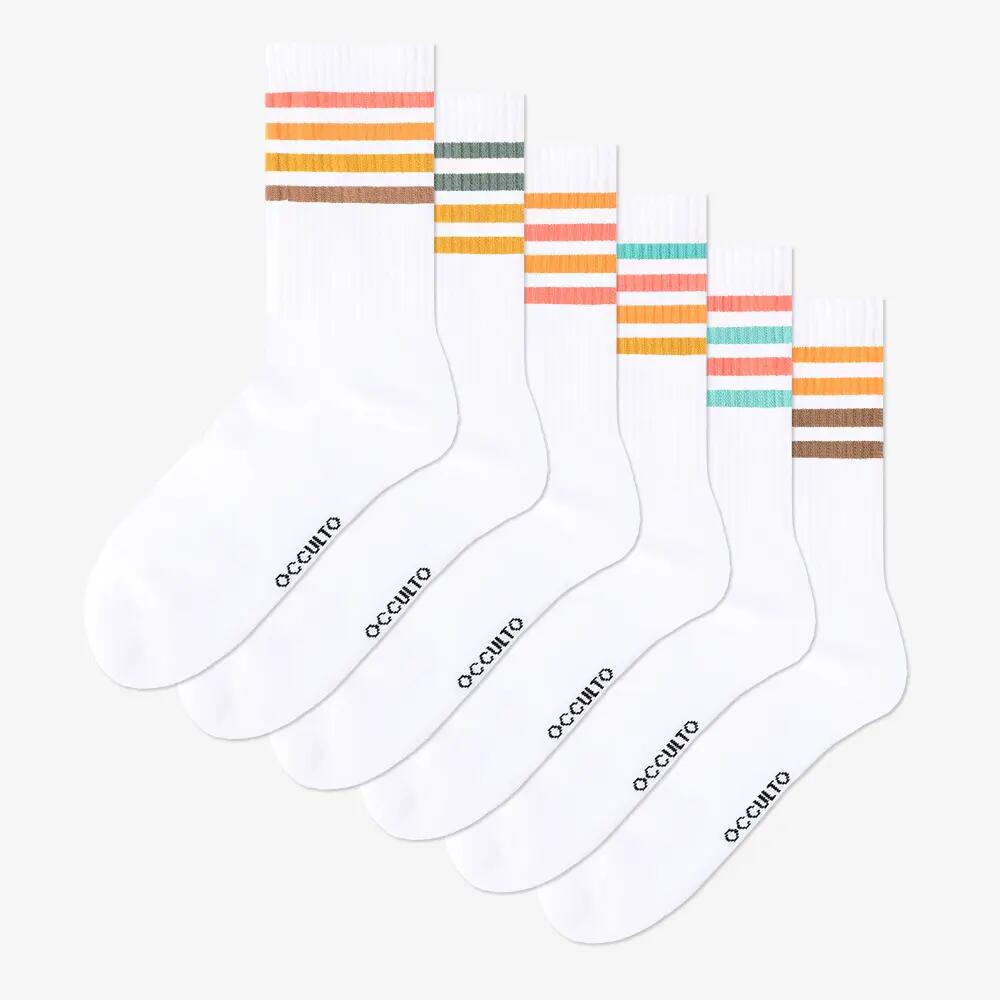 Damen Retro Tennis Socken 6er Pack (Modell: Steffi) 5/9