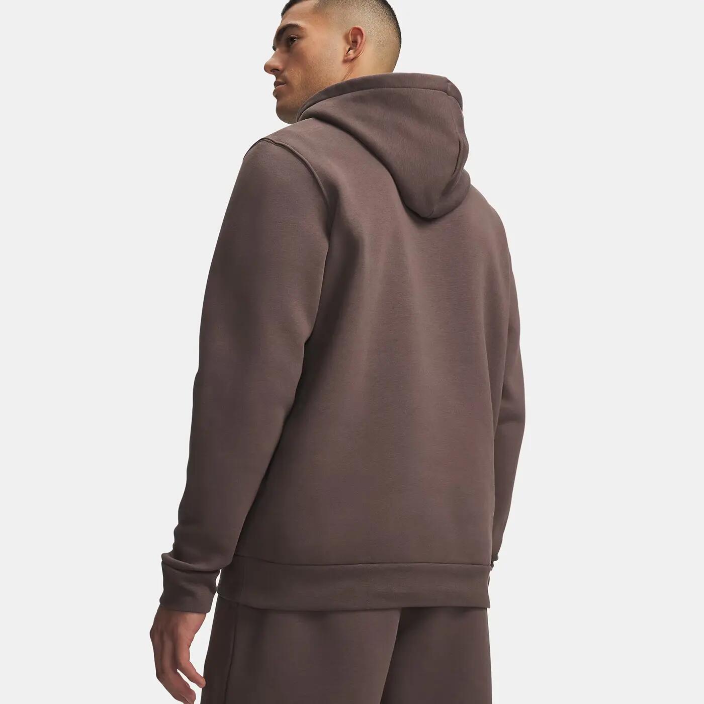Ua Icon Fleece Taupe Hoodie Voor Heren 2/3