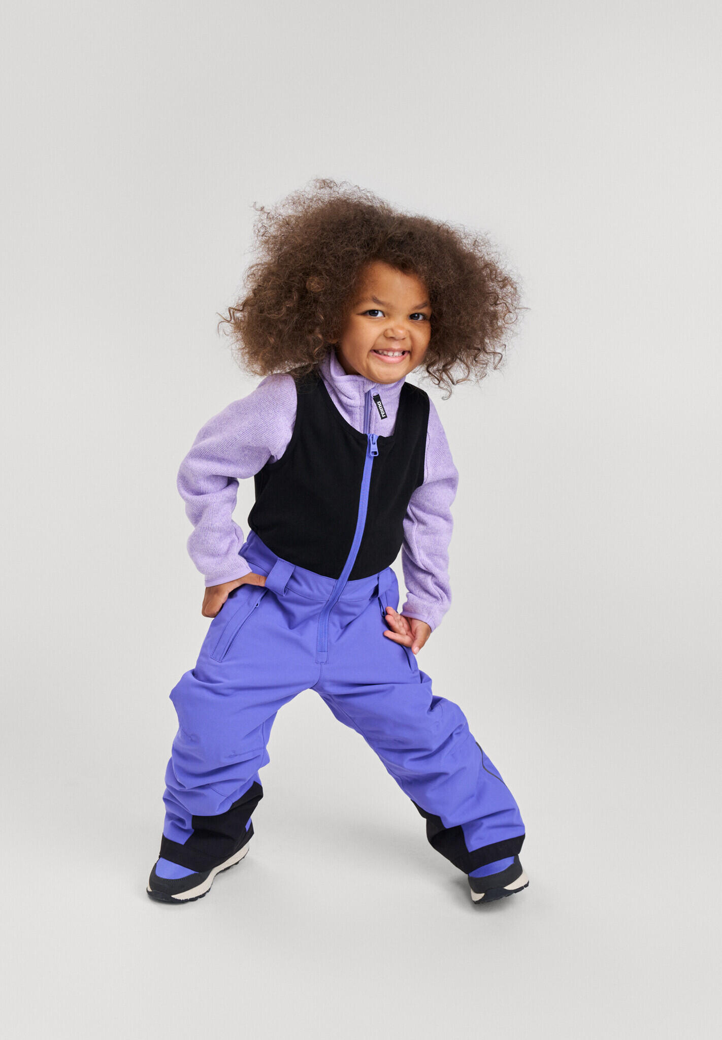 Pantaloni da neve per bambini Tec Alppi colore viola vivace 3/5