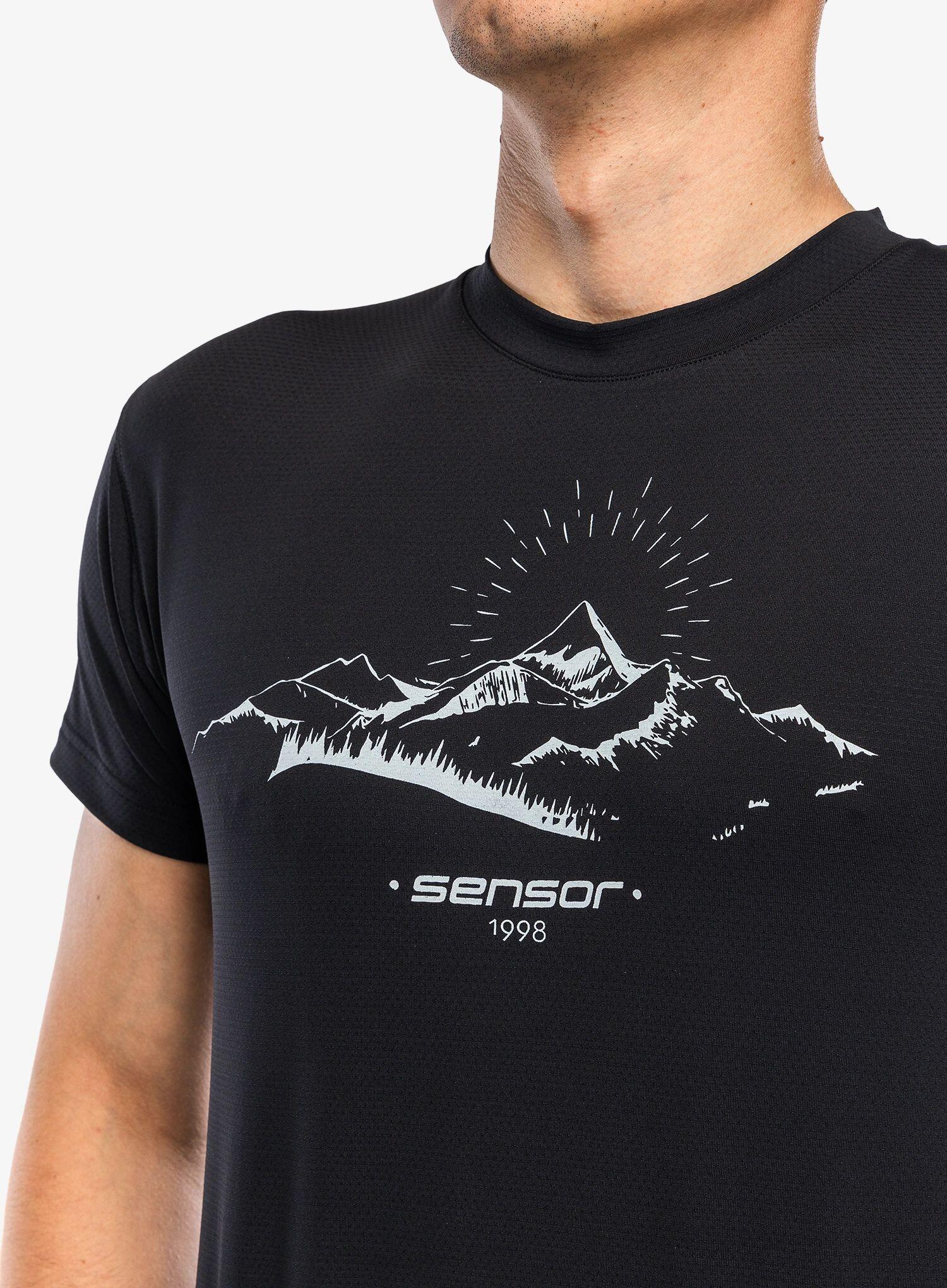 Koszulka z nadrukiem Sensor Coolmax Tech Mountains 98 Tee SS 5/7