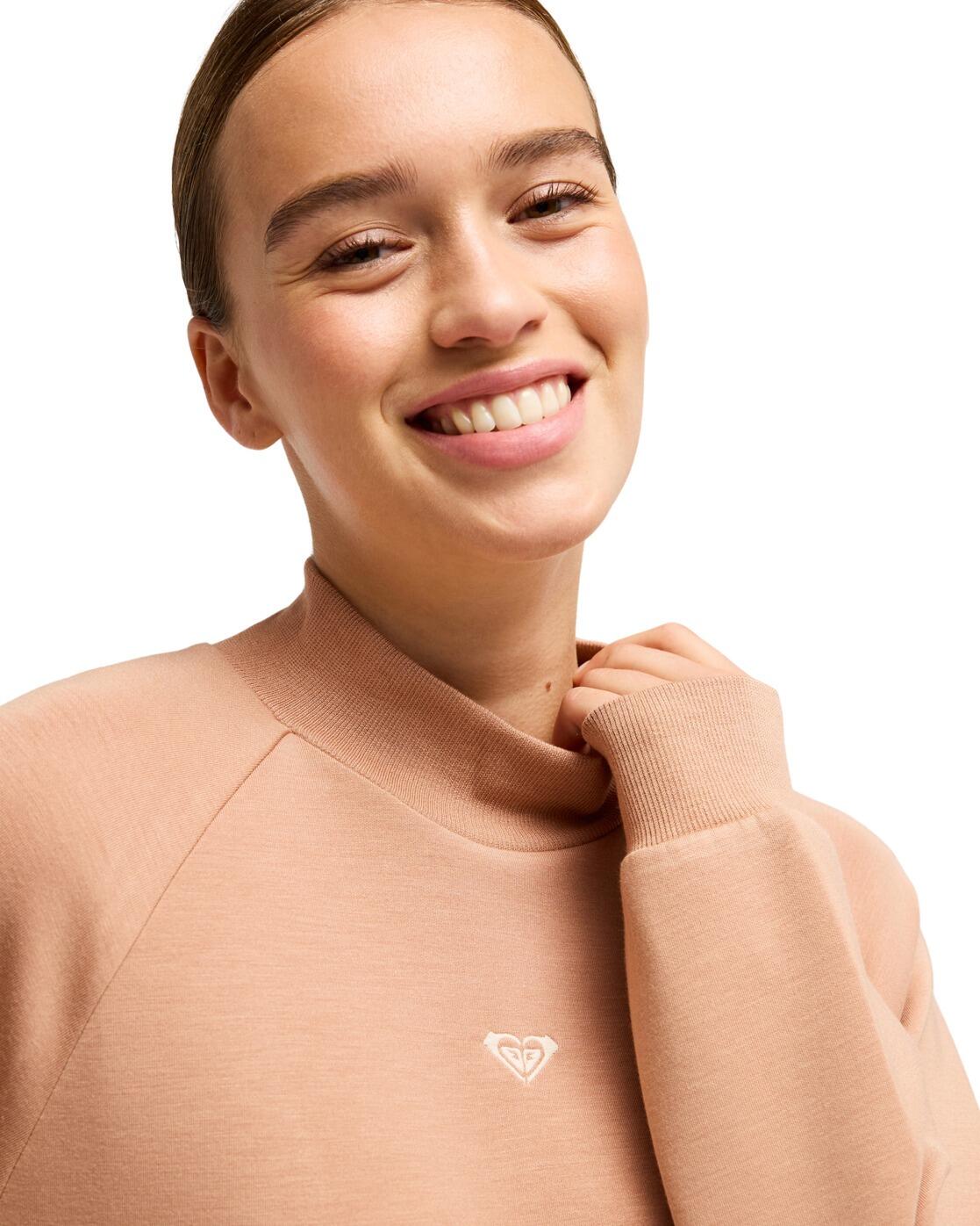 Sport-Sweatshirt RISE & VIBE SWEET HIGH NECK Braun Dames 4/4