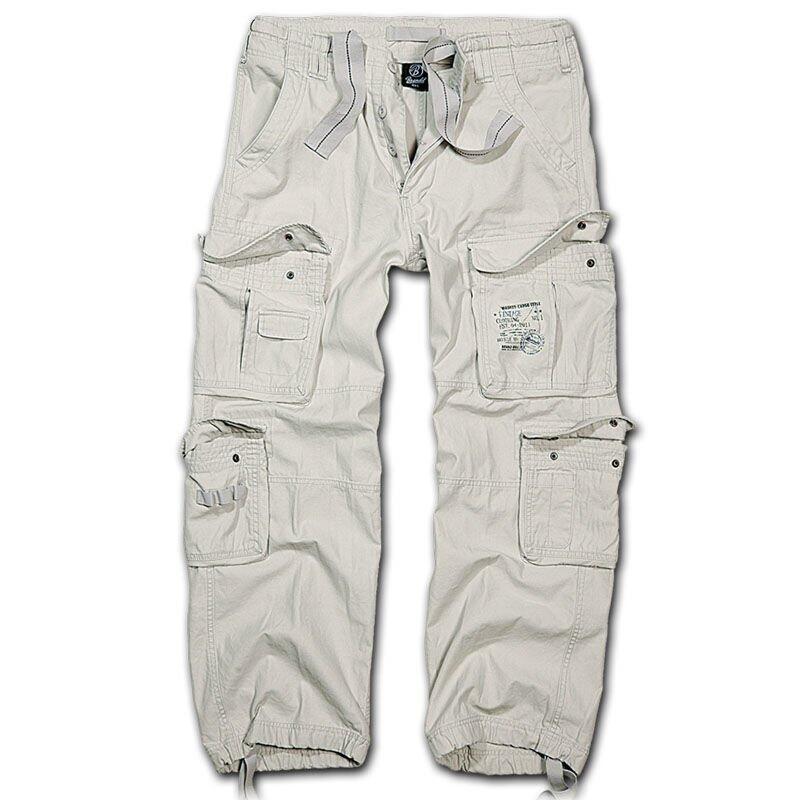 Brandit Pure Vintage Trousers Old White