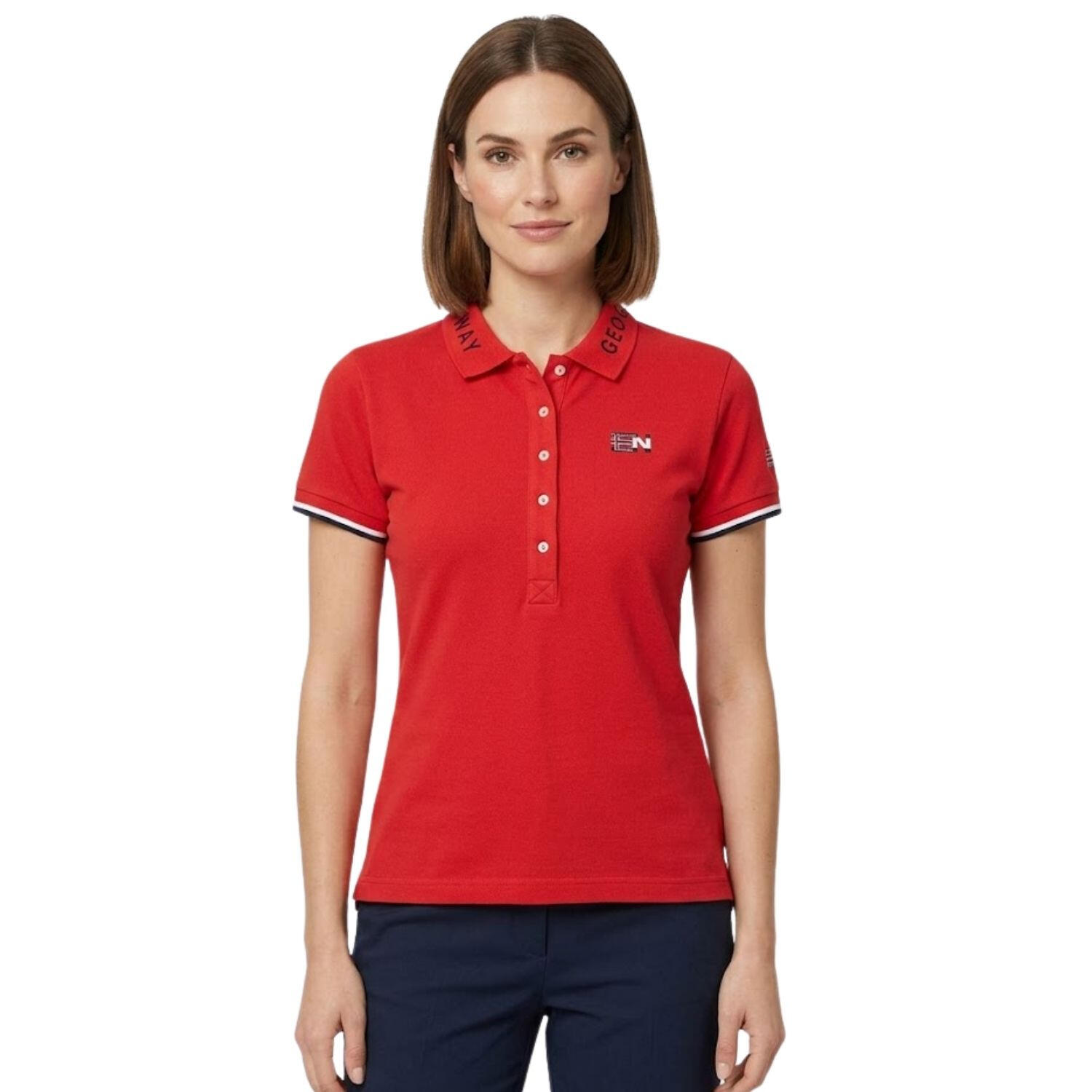 Tricou polo de damă Geographical Norway Kanolet roșu