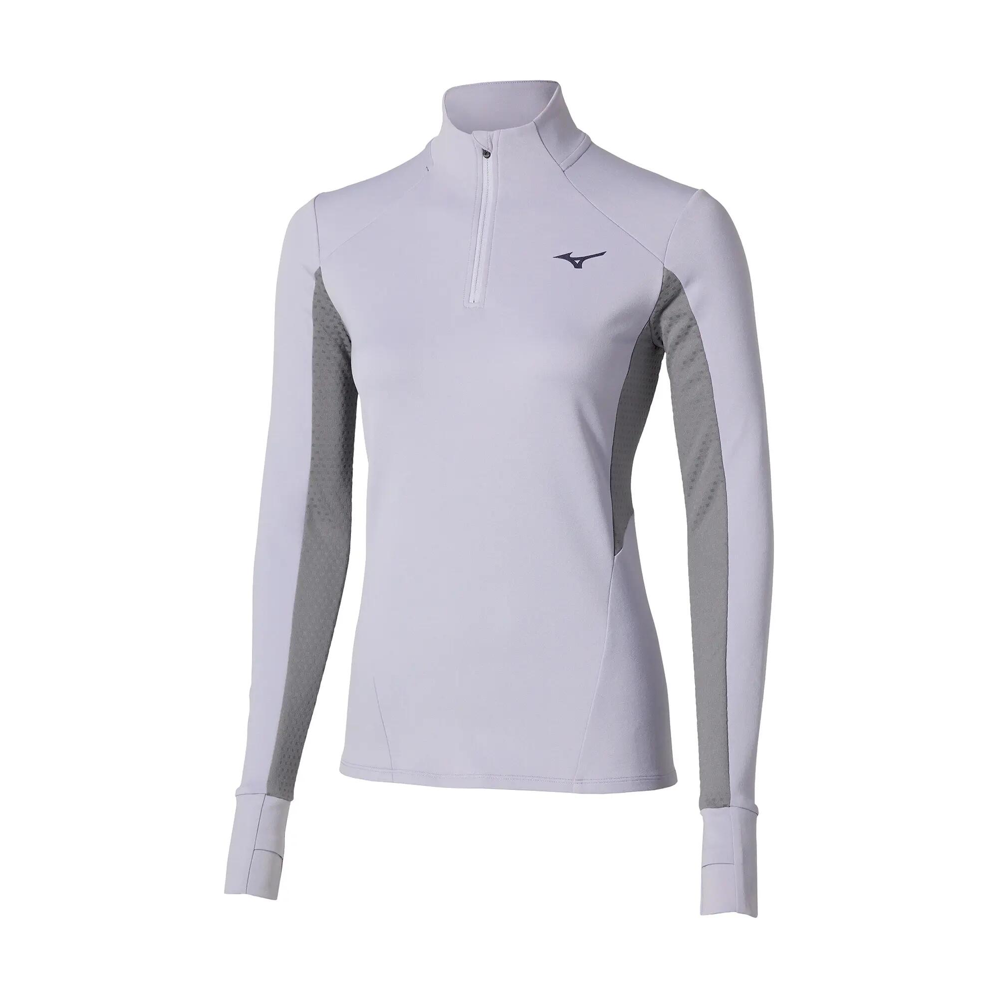 Camiseta running mujer manga larga media cremallera Active azul 3/3