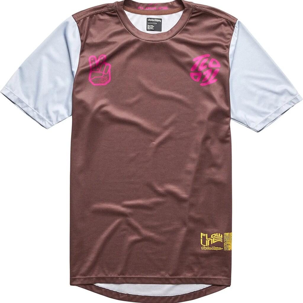Troy Lee Designs Flowline Youth Short-Sleeve Jersey, Gray/Brown