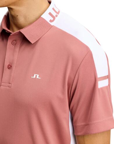 J. Lindeberg Bo Polo, Polo de golfe para homem, Flamingo Rose 2/3