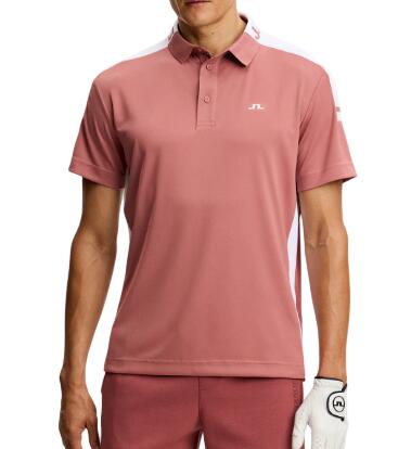 J. Lindeberg Bo Polo, Polo de golfe para homem, Flamingo Rose 1/3